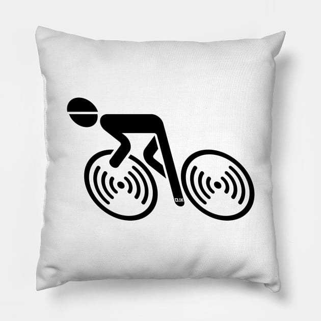 Racing Cyclist (Racer, Road Bike, Bicycle / L<–R / Black) Pillow by MrFaulbaum