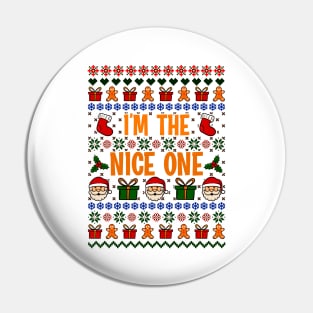 Nice and Naughty Ugly Christmas Matching Sweatshirts Pin