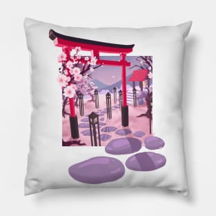 Sakura Temple - inspired by Matsuo Basho Pillow