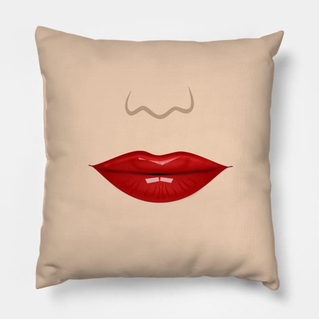 Lucious Red Lips Pillow by Art by Big Al