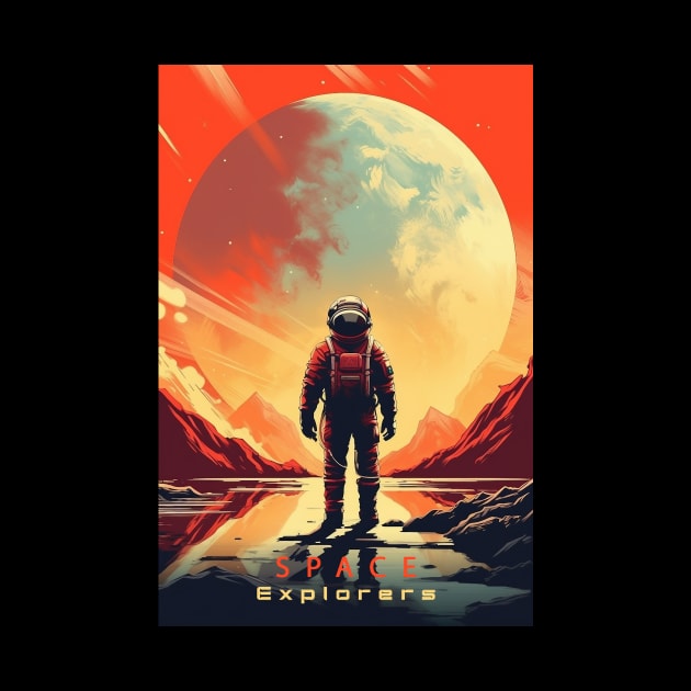 Space Adventure Vintage Travel Poster by GreenMary Design