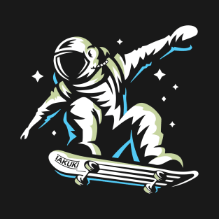 Astronaut Rides on Skateboard T-Shirt