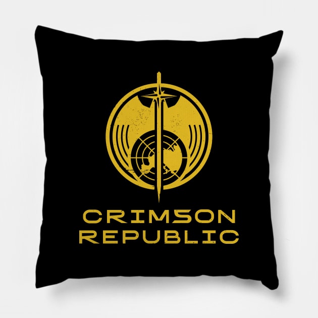 Crimson Republic Pillow by BadCatDesigns