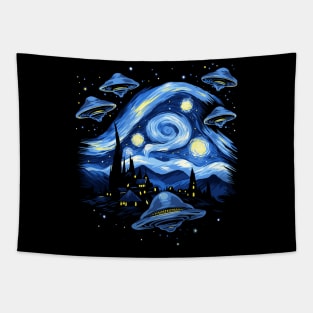 Starry Night UFO Alien Gifts Men Women Kids Funny Alien Tapestry