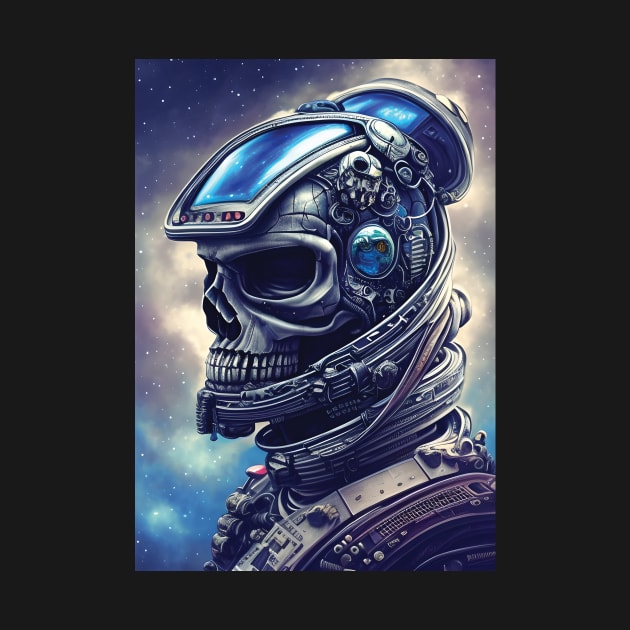 Skeleton Astronaut | Space Skull | Dystopian Art | Skull Astronaut Artwork | Fantasy Astronaut Skull by GloomCraft