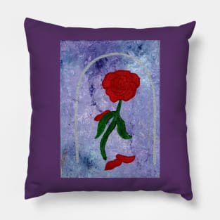 Beauty and The Beast Rose Pillow