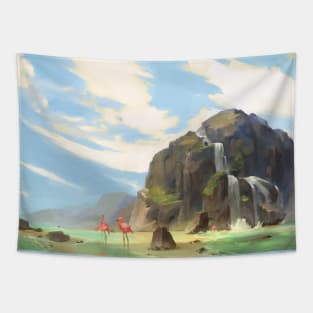 Flamingo Beach Tapestry