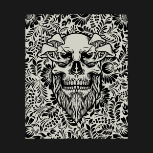 Skull Mushrooms • Gray & Black T-Shirt