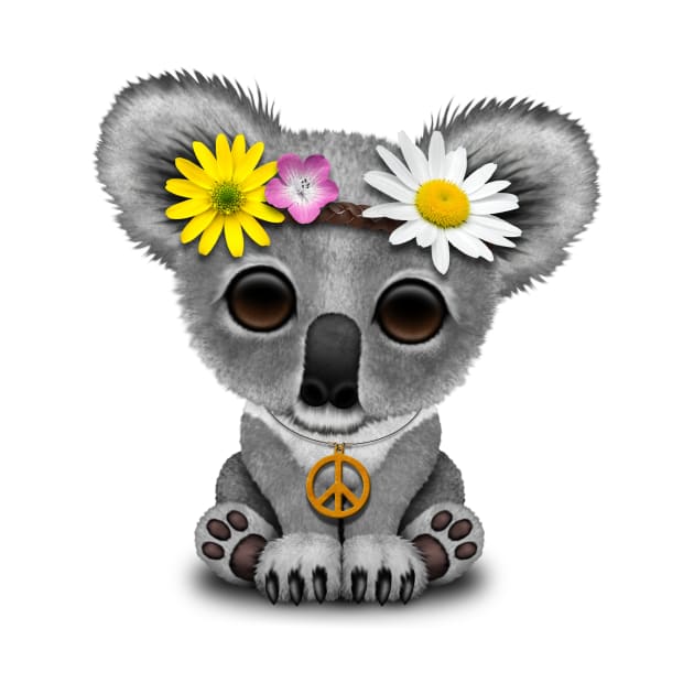 Cute Baby Koala Hippie by jeffbartels