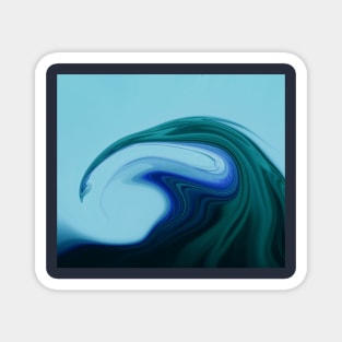 Blue Abstract Marble Paint Art Magnet