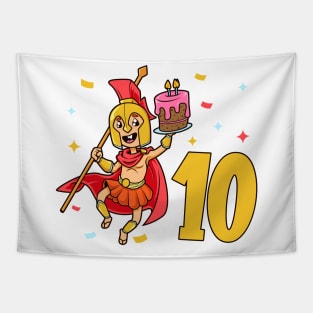 I am 10 with Spartan - kids birthday 10 years old Tapestry