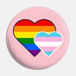 Transgender Double Heart Pin