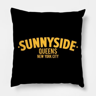 Sunnyside Queens Logo - Artistry Meets Simplicity in Urban Elegance Pillow