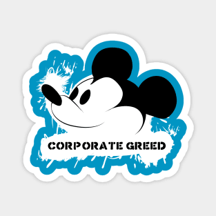 Corporate Greed Mouse - White Magnet