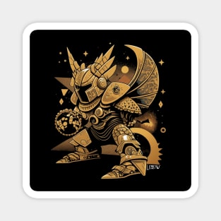 metal dragon knight ecopop in gold pattern suit Magnet