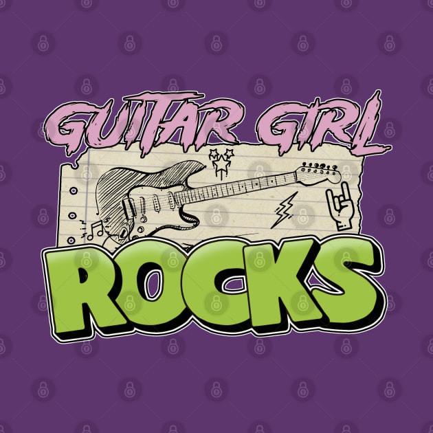 Guitar Girl Rocks by Issho Ni