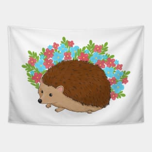 Little Hedgehog In The Flower Field Tapestry