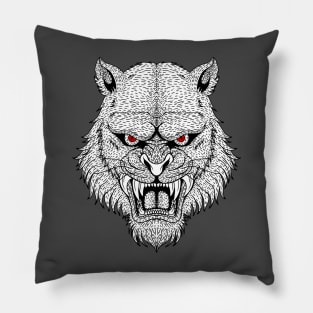 White tiger head Pillow