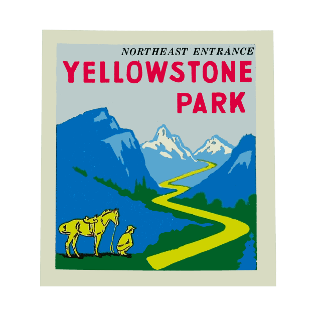 Vintage Yellowstone National Park Decal by zsonn