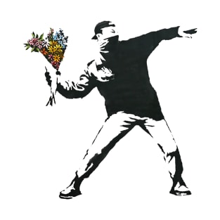 Banksy Flower Thrower Rage T-Shirt