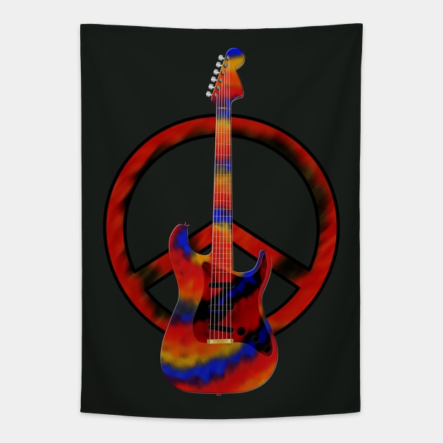 Guitar Peace Symbol Tapestry by SunGraphicsLab