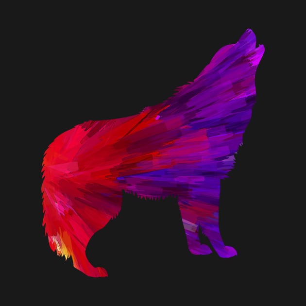 Abstract Wolf Silhouette by Dreamer