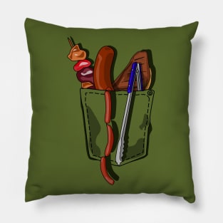 Braai Day Delights - Khaki Pocket Picnic Pillow