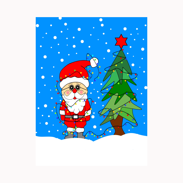 FUNNY Santa Claus And The Christmas Lights by SartorisArt1