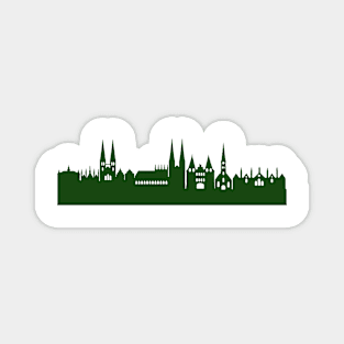 LÜBECK skyline in forest green Magnet