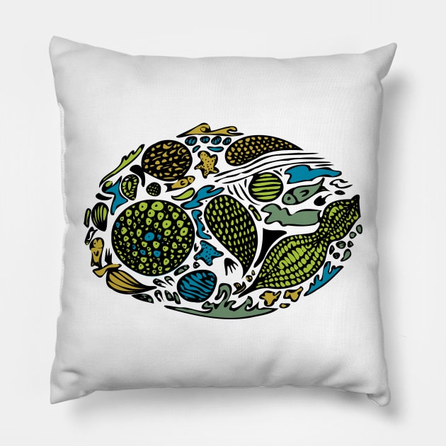 The sea circles of life Pillow by stephenignacio