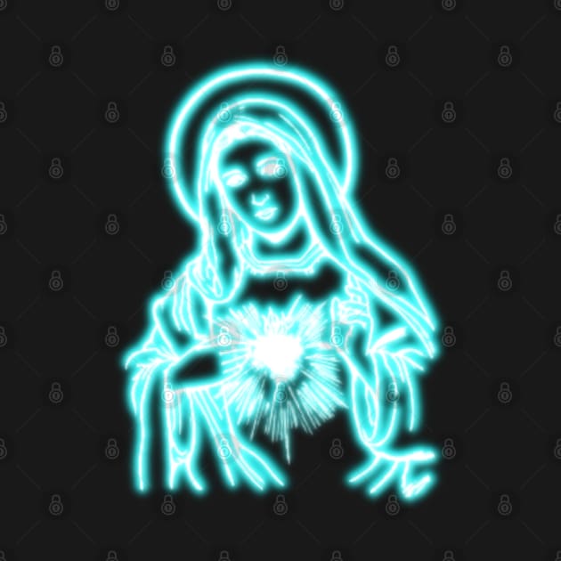 Blue Neon Virgin Mary by la chataigne qui vole ⭐⭐⭐⭐⭐