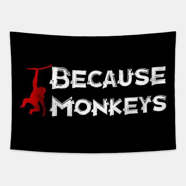 Monkey, Chimp, Ape, Chimpanzee, Primate, Gorilla, Animal, Humor, Horror, apes, Joke, Tapestry by Lin Watchorn 