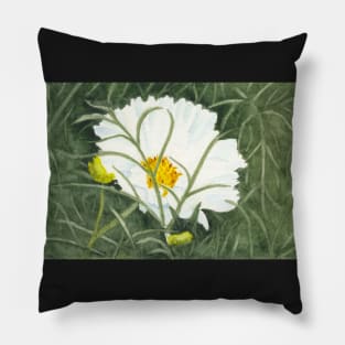 Ode to Georgia #5 - White Cosmos Flower Pillow