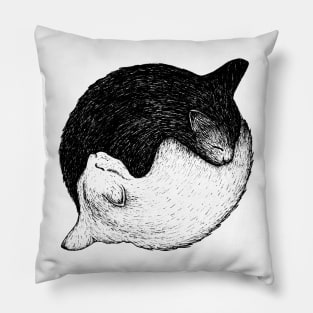 Yin Yang Cats Pillow