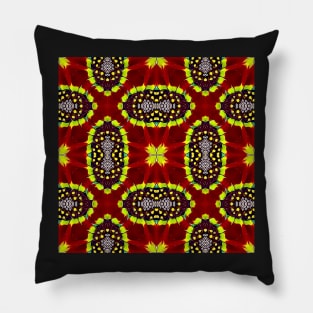 Red Yellow Chysanthemum Pattern Number 4 Pillow