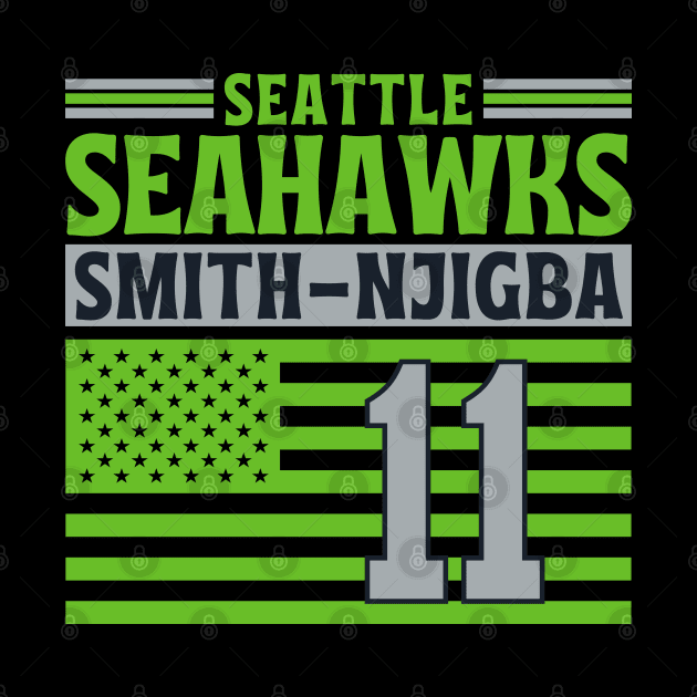 Seattle Seahawks Smith-Njigba 11 American Flag Football by Astronaut.co