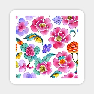 Flowers and leaves porcelain pattern Magnet