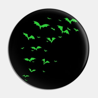 Halloween Green Bats Pin