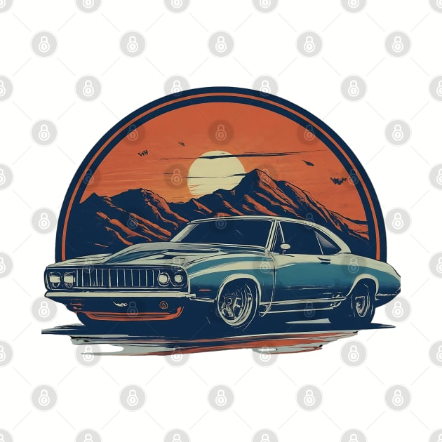 Old School Car Scenic Mountain Dusk by Missionslice 