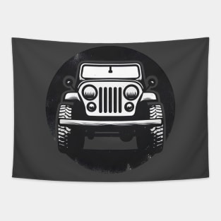 Jeep CJ Weathered Circle Logo Tapestry