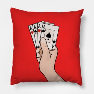 Four Aces Playing Cards Pillow