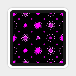 Suns and Dots Magenta on Black Repeat 5748 Magnet