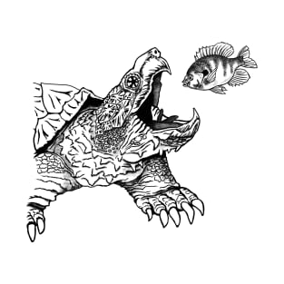 Snapping Turtle - dark blue background T-Shirt