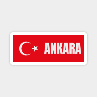 Ankara City in Turkish Flag Magnet