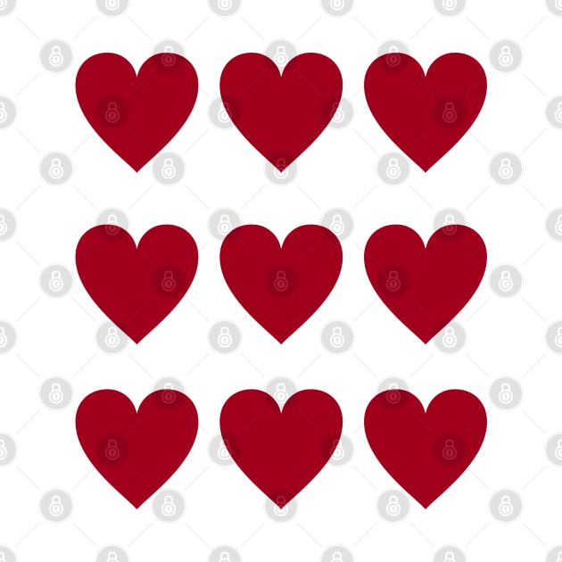 9 dark red hearts for Valentines day by MickeyEdwards
