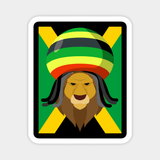 Rasta Lion in Jamaica Magnet