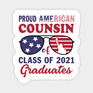 Mens Proud American Cousin Of A Class Of 2021 Graduate Patriot Magnet