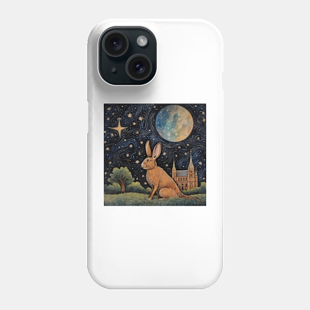 Hare, Pagan Hare, Pagan Art, Moon, Animal, Phone Case by thewandswant