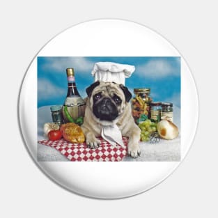 Pug Dog Chef Pin