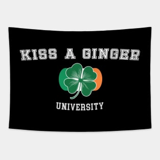 Kiss a Ginger University - Flag of Ireland with Irish Shamrock Tapestry